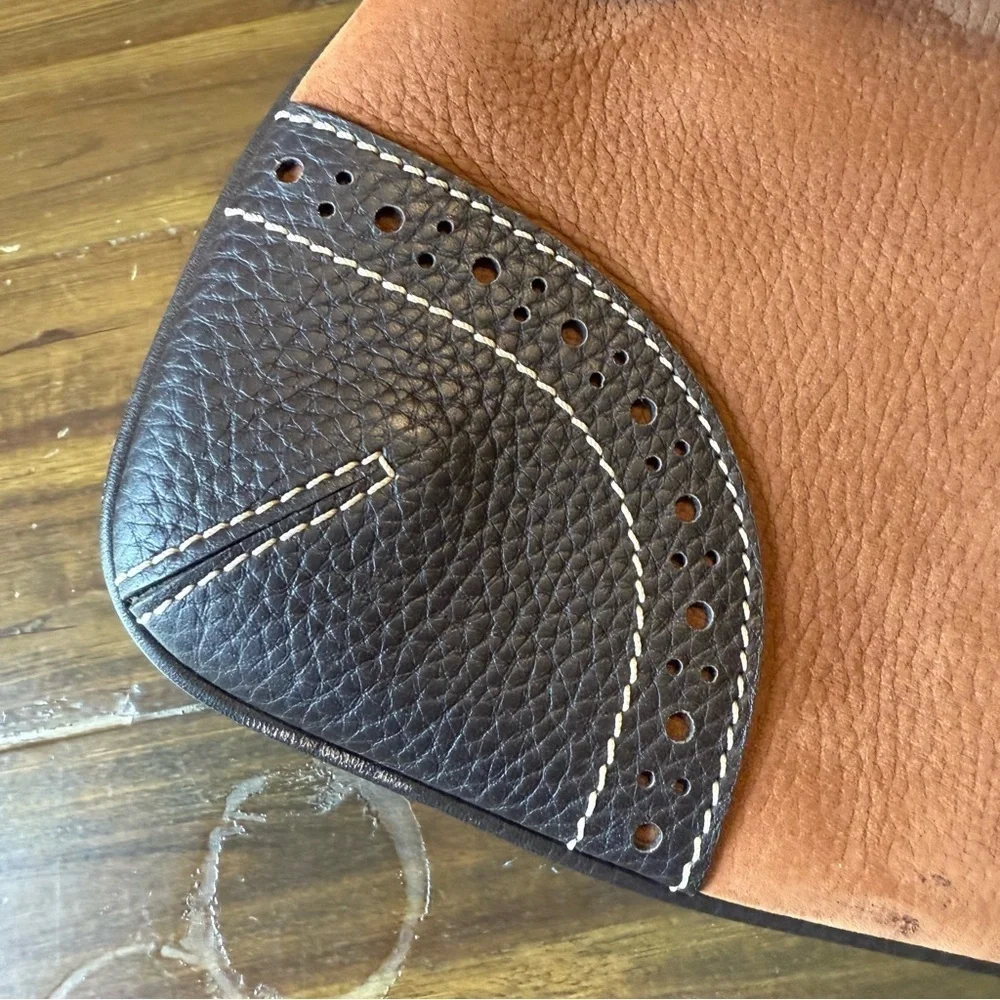 Vintage Dooney & Bourke Brown Suede Leather Shoulder Bag Satchel